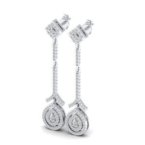 REYES Pendientes Colgantes de Plata de Ley 925 de Primera Calidad con Diamante Cultivado en Laboratorio CVD de Corte Pera de 0.88 Quilates, Joyería de Lujo para Bodas - Product Image 3