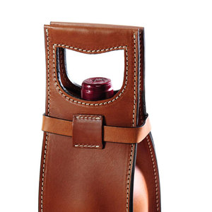 Sac de transport pour bouteille de vin en cuir marron, logo personnalisé, pliable, réutilisable, résistant à l'eau, fait main, cadeau pour pique-nique ou fête - Product Image 5