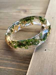 Forest Moss Gold Flake <b>Resin</b> Bangle Real Gold Flake Jewelry <b>Resin</b> Bangle Gold Bangles <b>Resin</b> Bangles <b>Resin</b> <b>Crafts</b> - Product Image 3