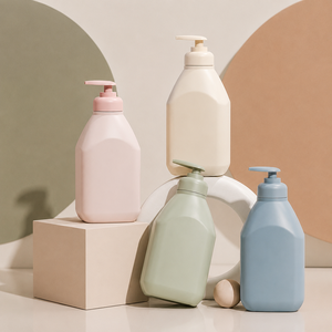 500 mL HDPE Plastic <b>Pump</b> <b>Bottle</b> Cosmetic Dispenser Container for Lotion Shampoo Skin Care Packaging - Product Image 2