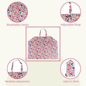 POLKA TOTS-Delantal de lactancia floral para madres con bolsa de transporte, color rosa - Product Image 3