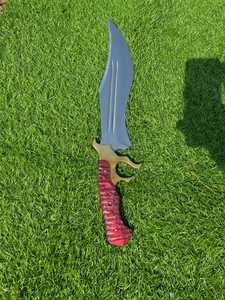 Couteau de chasse Bowie de haute qualité en acier inoxydable Stigma, manche en bois, étui en cuir, lame à pointe fixe, couteau d'extérieur - Product Image 4