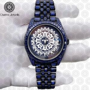 Montre pour homme Charm Jewells en acier inoxydable, boîtier de 40 mm, accents de diamants, analogique, pour un style luxueux, mouvement mécanique, 10 bars - Product Image 1