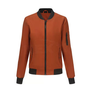 Chaqueta bomber acolchada con cremallera y mangas raglán para mujer, estilo clásico, de nailon con acolchado de rombos. - Product Image 1