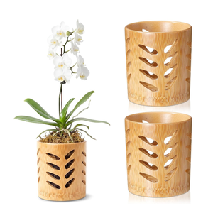 Macetas Redondas de Bambú Premium al por Mayor para Plantas de Interior con Diseño Hueco, Decoración para el Hogar de Vietnam - Product Image 1
