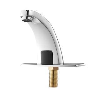 Rubinetto Automatico per Lavabo Bagno con Sensore di Movimento, Senza Contatto, a Batteria, Acqua Fredda, con Copertura Foro, Miscelatore - Product Image 1
