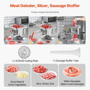 Tritacarne Elettrico da 11 Libbre/Min con Lama Affettatrice e Insaccatrice, Piastra di Macinazione in Acciaio Inossidabile e Macchina per Salsicce - Product Image 2