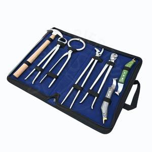 Complete Horse Hoof Care Farrier Tool Set Hoof Nipper Curved <b>Nail</b> Clincher Heavy Duty <b>Nail</b> Puller Stainless and Driving Hammer - Product Image 1