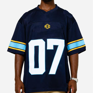 Camiseta de Fútbol Americano Oversize para Hombre, Transpirable, Manga Corta, con Número Estampado, Malla, Estilo Urbano, Venta al por Mayor OEM para EE. UU. - Product Image 1