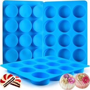 Stampo in Silicone per Biscotti Oreo, 3 Pezzi, 12 Cavità Cilindriche, per Copertura Cioccolato, Strumento per Pasticceria e Dolci - Product Image 1
