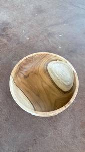 Bol porte-bougie rond en bois fait main indonésien avec impression découpée pour la décoration de Noël et de Pâques - Product Image 2