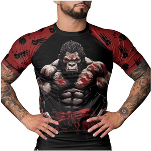 Custom Short Sleeve <b>Surf</b> Logo MMA BJJ Compression Shirt Sublimated Jiu Jitsu Rash Guard UPF50 Breathable Wholesale - Product Image 6