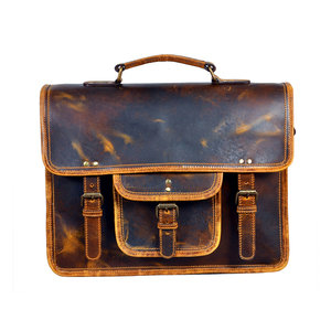 Bolso de Cuero Genuino de Gran Capacidad para Portátil, para Viajes de Negocios, Bolso de Hombro para Oficina - Product Image 1