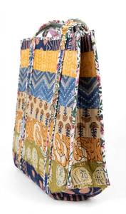 The Moountain Boy Color Blocked <b>Patchwork</b> Tote <b>Bag</b> with Ethnic Print Design Street Style for Spring and Summer Use - Product Image 5