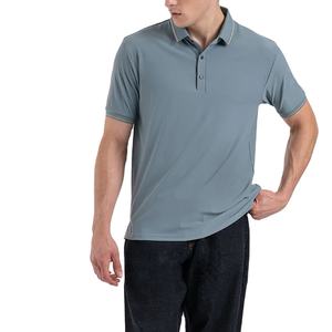 เสื้อโปโลผ้าฝ้ายสีพื้นสำหรับผู้ชาย, เสื้อคอตตอนสวมใส่สบายระบายอากาศได้ดีสวมใส่สบายใส่100% พอดีตัวปกติ - Product Image 1