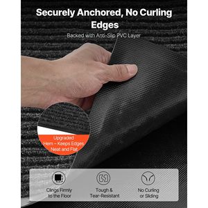 Tapis industriel rayé élégant 10 x 3 pieds avec support en PVC, qualité commerciale, paillasson pour usage intérieur et extérieur - Product Image 4