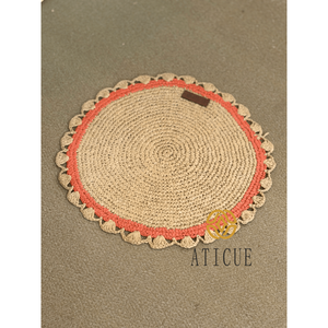 Placemats Boho Seagrass & Raffia Woven 15" Round <b>Table</b> <b>Mat</b> for Home - Product Image 4