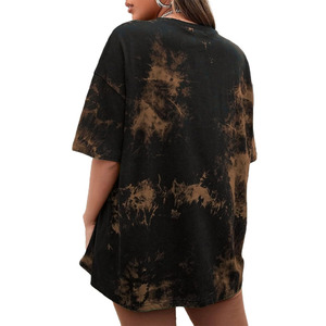 Camiseta Oversize Casual Tie Dye para Mujer, Top Gráfico Moderno con Cuello Redondo y Mangas Cortas, Ajuste Holgado y Suave, Moda de Verano - Product Image 2
