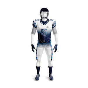 Uniforme de football américain personnalisé de haute qualité, respirant, imprimé, à manches courtes, tissu pour hommes en vente - Product Image 2