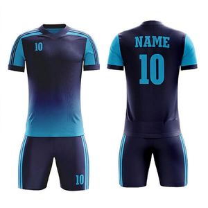 Maillot de football unisexe personnalisé 100 % polyester imprimé par transfert thermique, col en V, manches courtes, anti-humidité, coupe athlétique, devant - Product Image 1