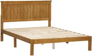 Cama Matrimonial de Madera de Pino Sólido con Diseño Tradicional, Cabecera Color Marrón Claro, Estilo Plataforma, Cama Resistente, Marca TNT, Origen Binh Duong - Product Image 6