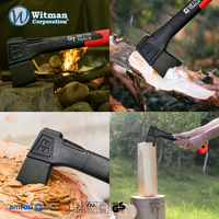 Hacha Industrial para Exteriores y Camping Getta Tools de 36 cm, Mango de Fibra de Vidrio Recubierto de Plástico TPR, Hoja de Acero con Alto Contenido de Carbono, Multitarea para Bricolaje