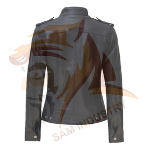 Chaqueta de Mujer de Piel de Oveja Genuina, Diseño Personalizado de Alta Calidad, Forro de Algodón, Chaqueta de Cuero para Mujer - Product Image 3