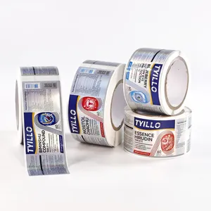 Étiquettes personnalisées holographiques givrées 3D avec UV sélectif double couche - Autocollants PE imperméables pour divers contenants - Product Image 4