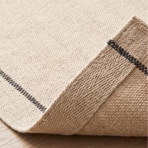 Tapis moderne en laine tissé à la main, à poils moyens, avec bordure beige, antidérapant, style minimaliste scandinave, pour salon et chambre à coucher - Product Image 6