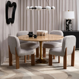 Modern Minimalist <b>Linen</b> Dining <b>Chair</b> Upholstered Side <b>Chair</b> Wooden Leg Restaurant Hotel Home Furniture - Product Image 6