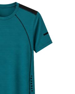 T-shirt de course pour homme personnalisé par le fabricant, couleur turquoise, séchage rapide, respirant, en polyester, pour la gym, l'entraînement sportif, les activités sportives, la remise en forme - Product Image 4