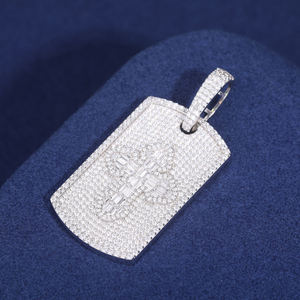 Iced Out Cross <b>Dog</b> Pendant Necklace 18K Gold Plated Moissanite Hip Hop <b>Jewelry</b> Unisex Wedding Gift - Product Image 2