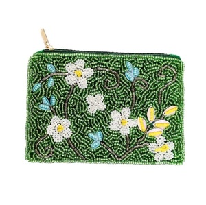 กระเป๋าใส่เหรียญลูกปัดสวยงามพร้อมลายดอกไม้ กระเป๋าใส่เหรียญลูกปัดดีไซน์เนอร์พร้อมงานปักสุดหรู - Product Image 3