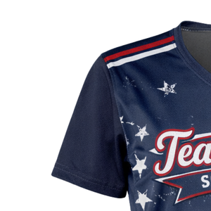 Jersey de Softbol para Mujer, Diseño Patriótico con Bandera de Estados Unidos, Sublimación Completa, Ajuste Ergonómico, Uniforme Personalizado con Número en la Espalda - Product Image 5