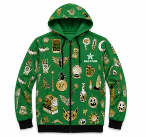 Wholesale <b>Halloween</b> Green Sublimation Premium Quality Fabric <b>Hoodie</b> Custom Printed Pullover Sweatshirt Private Label OEM ODM - Product Image 1