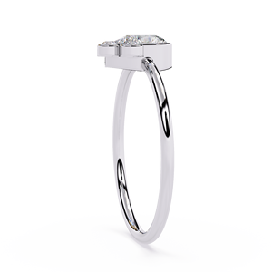 Bague de fiançailles en platine avec diamant taille poire et diamants latéraux, certifiée GIA, bijoux classiques pour femmes - Product Image 3