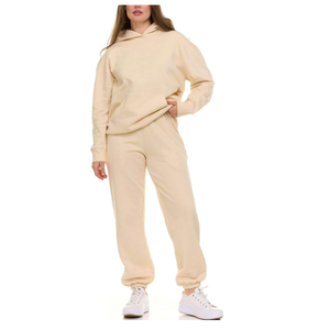 Conjunto Deportivo de 2 Piezas con Capucha para Mujer, Personalizado de Fábrica, de Forro Polar, Cortavientos, Informal, Cómodo, para Invierno - Product Image 4