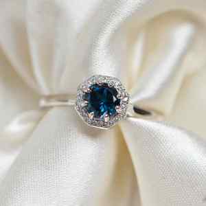 Blue Topaz Gemstone Engagement & Wedding <b>Ring</b> 925 Sterling <b>Silver</b> Luxury Prong <b>Set</b> Women's Fine Jewelry - Product Image 2