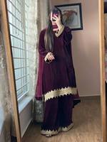 Ensemble Kurti et Palazzo pour femme en velours brodé de sequins, avec dupatta en georgette, idéal pour l'été, l'automne et l'hiver, tenue de soirée ethnique de luxe complète