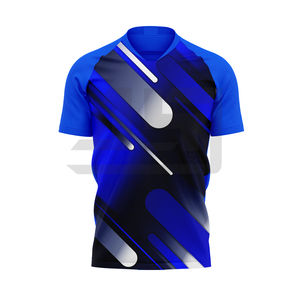 Maillot de football personnalisé à manches courtes, imprimé, respirant, séchage rapide, vêtements de sport performants pour équipes, 100 % coton - Product Image 1