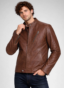 Chaqueta de Cuero para Hombre, a la Moda, Resistente al Viento, Chaqueta de Cuero para Hombre y Mujer, Estilos Personalizados, Chaqueta de Cuero Charlotte Burnt Multiple 2006 - Product Image 6