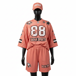 Conjunto de Pantalones Cortos de Fútbol para Mujer, Tela de Malla de Poliéster de Alta Calidad, Estilo Panel con Absorción de Humedad, Estampado Personalizado, Conjuntos para Mujer 100% Algodón - Product Image 1