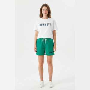 Conjunto de Dos Piezas de Algodón para Mujer, Camiseta Casual de Manga Corta con Pantalones Cortos Verdes, Corte Regular, Ropa de Primavera/Verano - Product Image 3