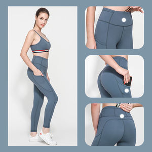 Leggings noirs taille mi-haute VYRRA respirants, longueur intégrale, sportifs, extensibles, en tricot Spandex/Polyester, avec lettres décoratives, pour femmes - Product Image 3