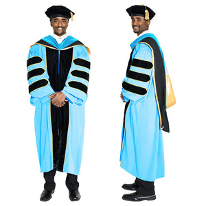 Robe de Doctorat Premium pour Professeur, Ensemble Capuche et Robe de Remise de Diplôme PhD, Grande Taille, Personnalisable, Tenue Académique Universitaire - Product Image 1