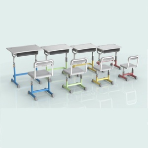 Mesas y Sillas de Estudio, Sillas Escolares Individuales de Metal y Mesa, Mobiliario Escolar - Product Image 1