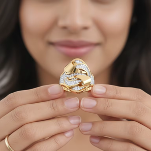 Anillos Geométricos Dorados Personalizados de Nueva Tendencia, Moda para Mujer - Product Image 1