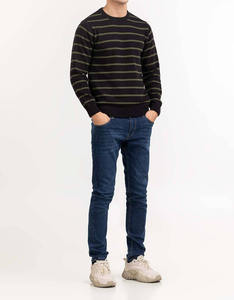 Pulls en tricot pour hommes d'automne, pull à col rond tendance avec patchwork, vêtements décontractés pour hommes, pull en tricot - Product Image 1