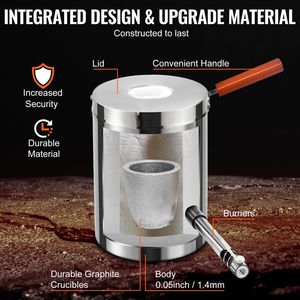 Kit Forno a Propano da 6KG per Fusione, Grande Capacità, con Crogiolo e Pinze per Forgiatura, Forno in Acciaio Inossidabile per Fusione Metalli, per Uso Domestico - Product Image 5