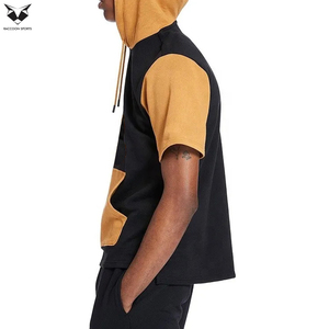 Sudadera con Capucha para Hombre, Precio de Fábrica al por Mayor, con Bolsillos Delanteros y Mangas Cortas, Talla 6XL, Ropa Deportiva - Product Image 2